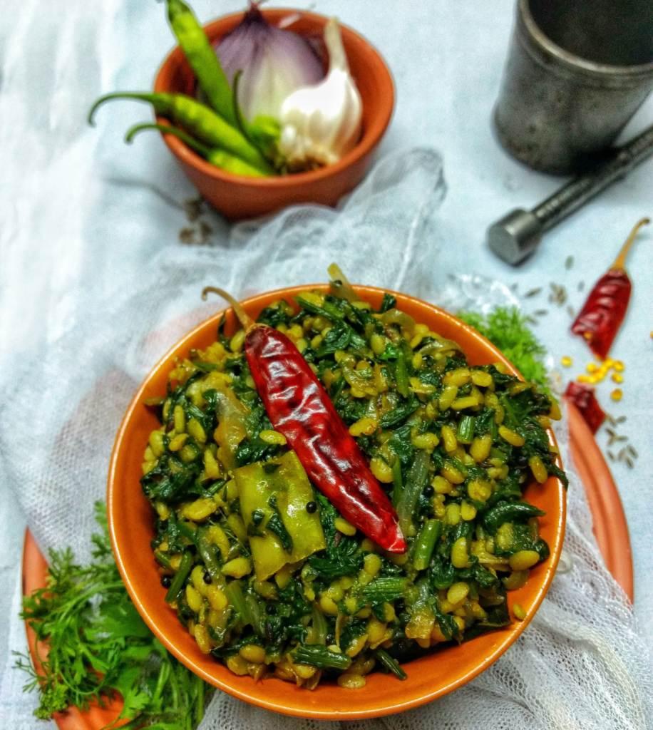 spinach moong dal fry