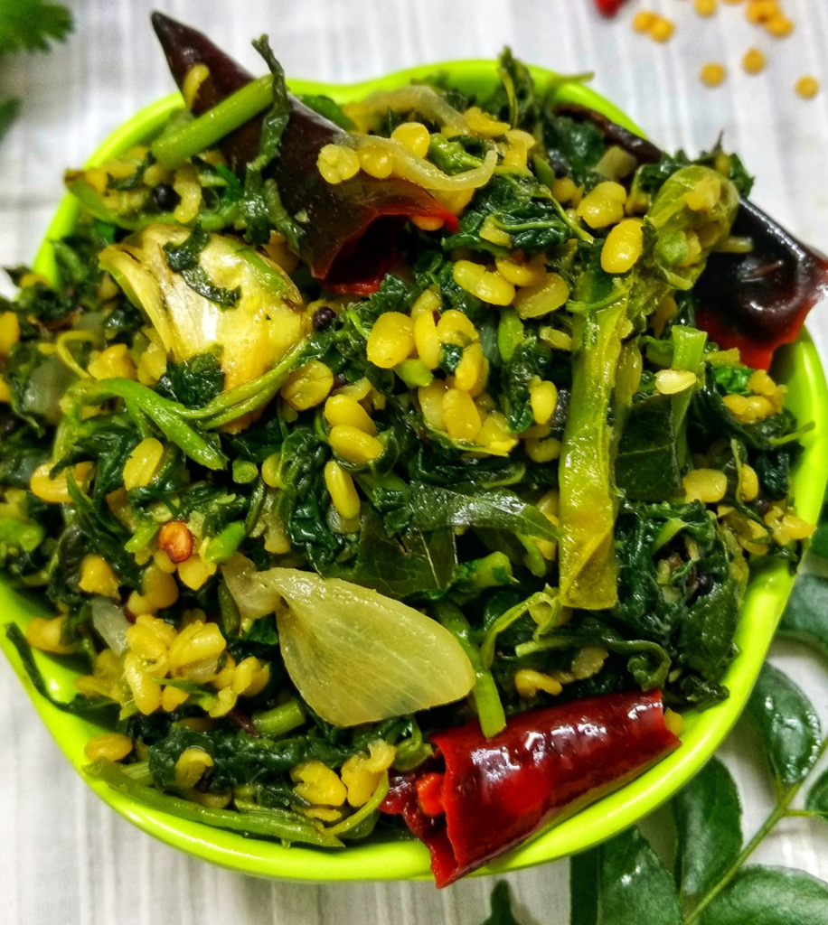 amaranth leaves with moong dal