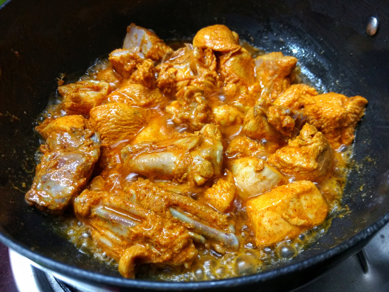 andhra chicken roast step 4