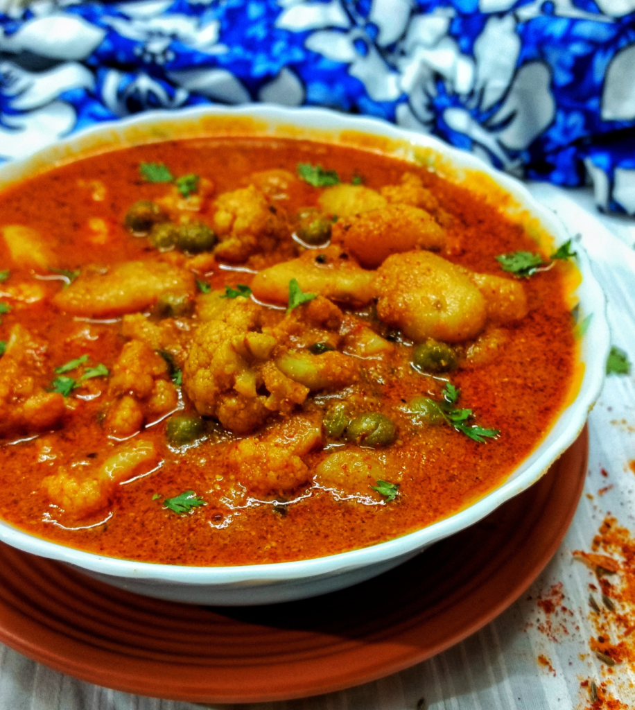 cauliflower potato peas curry maharashtrian style