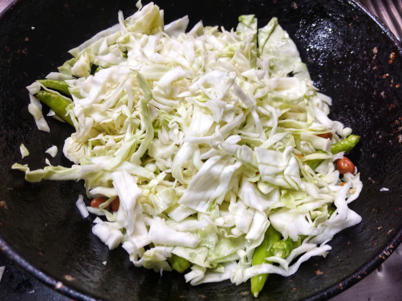 cabbage pachadi step 4