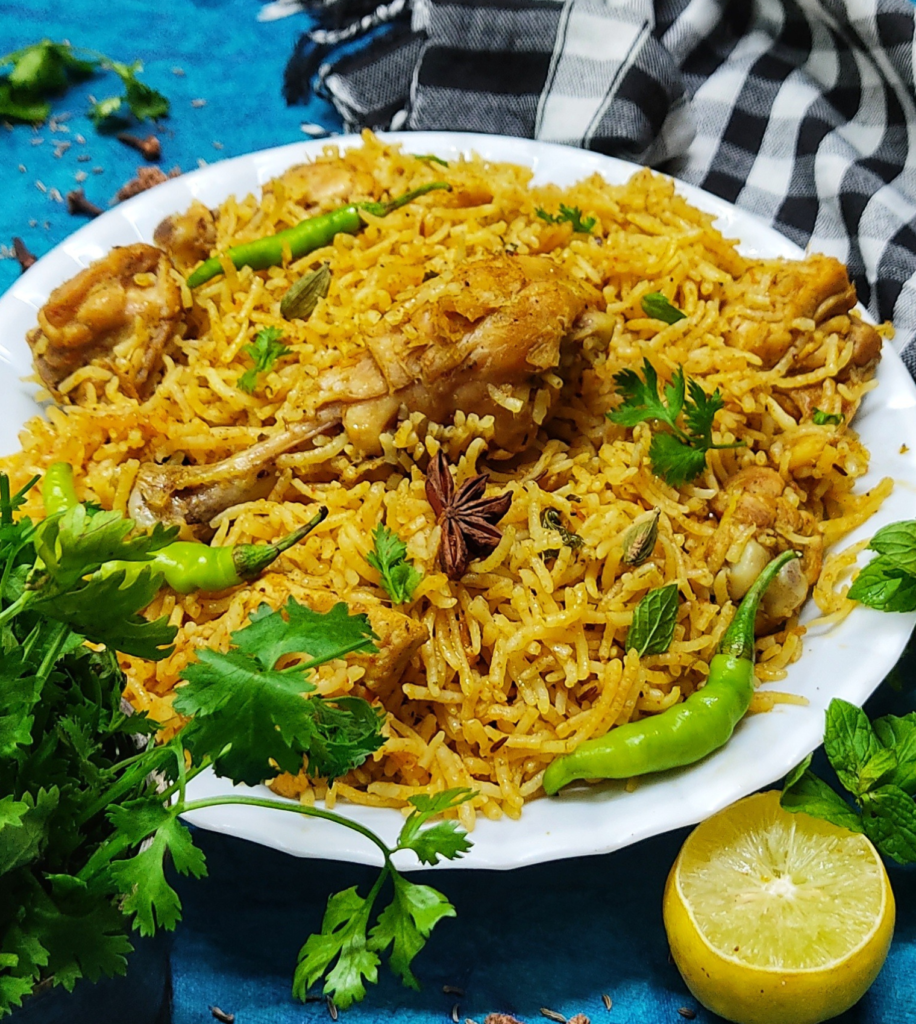 chicken pulao with a special paste