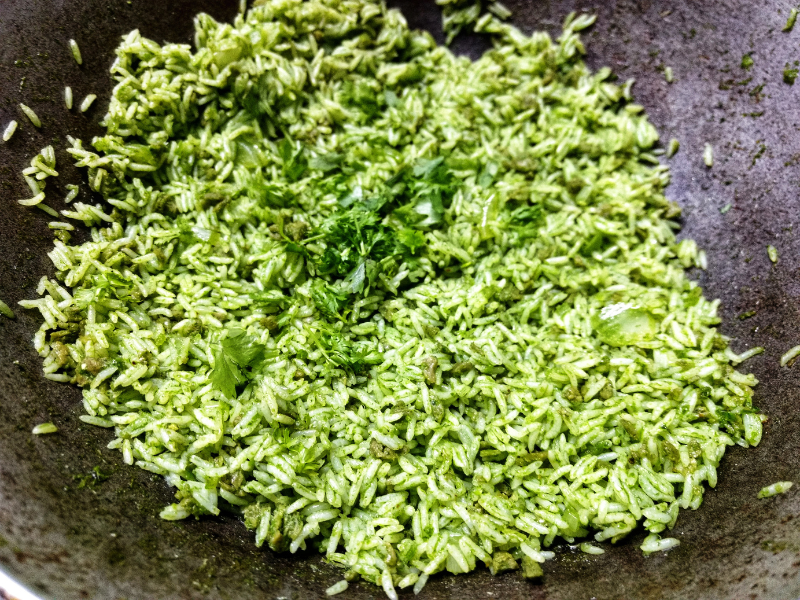 coriander rice recipe step 11